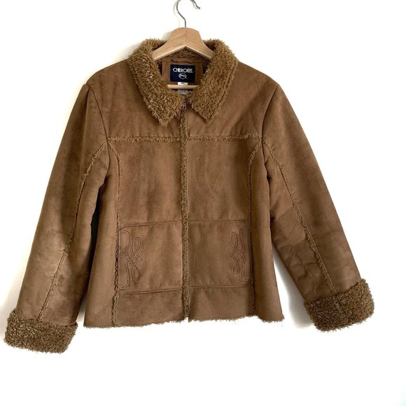 VINTAGE | CHEROKEE TAN SHEARLING SUEDE JACKET - Picture 1 of 13